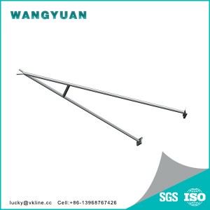 Bracket for pole line hardware Guy wire sidewalk (outrigger bracket) SGJW-01
